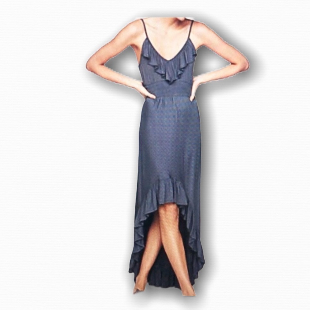 EXPRESS Grape High-Low Ruffle Maxi Dress S - Picture 2 of 9